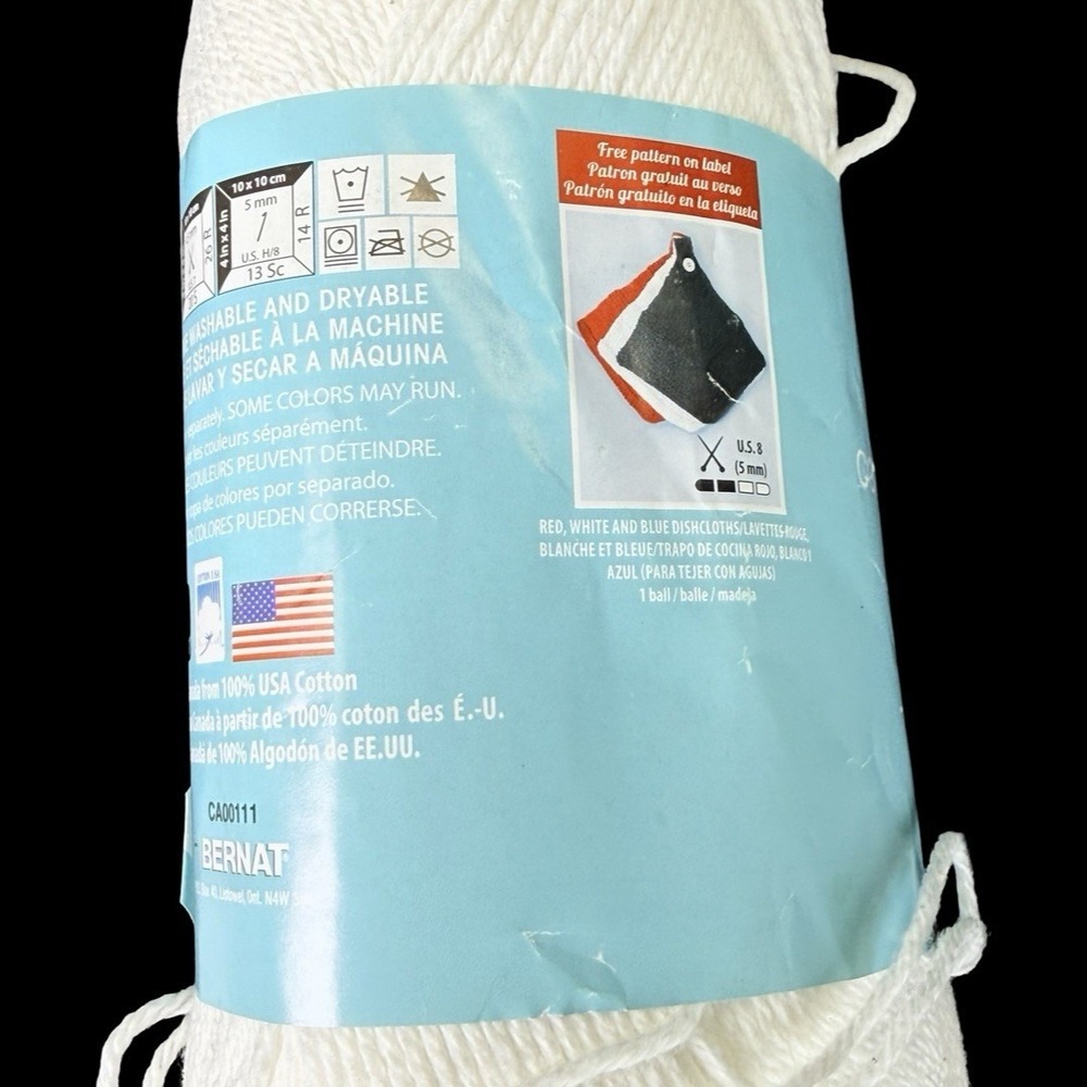 1 BERNAT HANDICRAFTER in SAIL WHITE 608yds 12oz Cotton Yarn - Picture 8 of 8